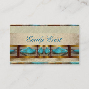 Turquoise Blue Rustic Tribal Business Cards