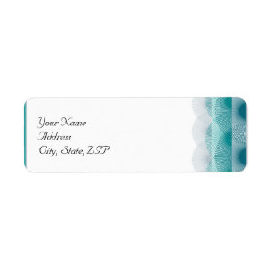 Turquoise Blue Scallops Return Address Label