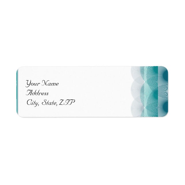 Turquoise Blue Scallops Return Address Label (Front)