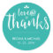 Turquoise Blue Script Wedding Thank You Sticker
