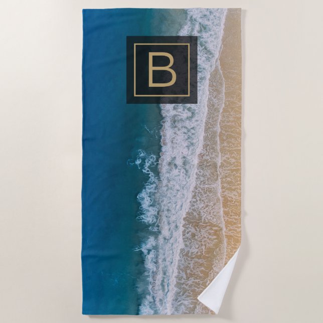 Turquoise Blue Sea Palm Coast Sandy Beach Florida Towel (Front)