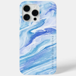 Turquoise Blue Seascape Marble Customisable iPhone 15 Pro Max Case