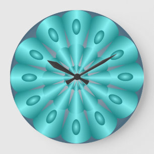 Turquoise Blue Silk Optical Illusion Wall Clock