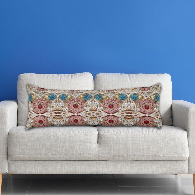 turquoise blue silver gold burgundy pink bohemian body cushion (turquoise blue silver gold burgundy pink bohemian body pillow)