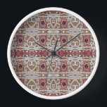 turquoise blue silver gold burgundy pink bohemian clock<br><div class="desc">turquoise blue silver gold burgundy pink bohemian fashion gifts  The rhinestone design details are simulated in the artwork. No actual rhinestones will be used in the making of this product.</div>