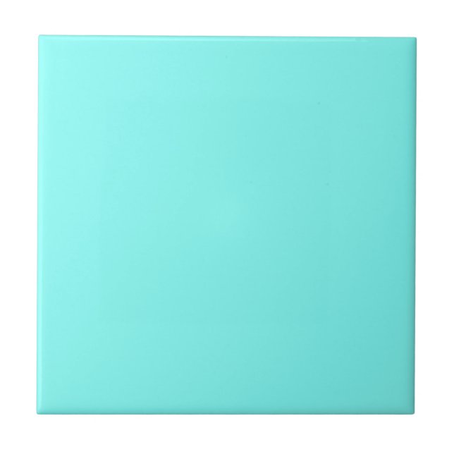 Turquoise Blue Solid Color Tile (Front)