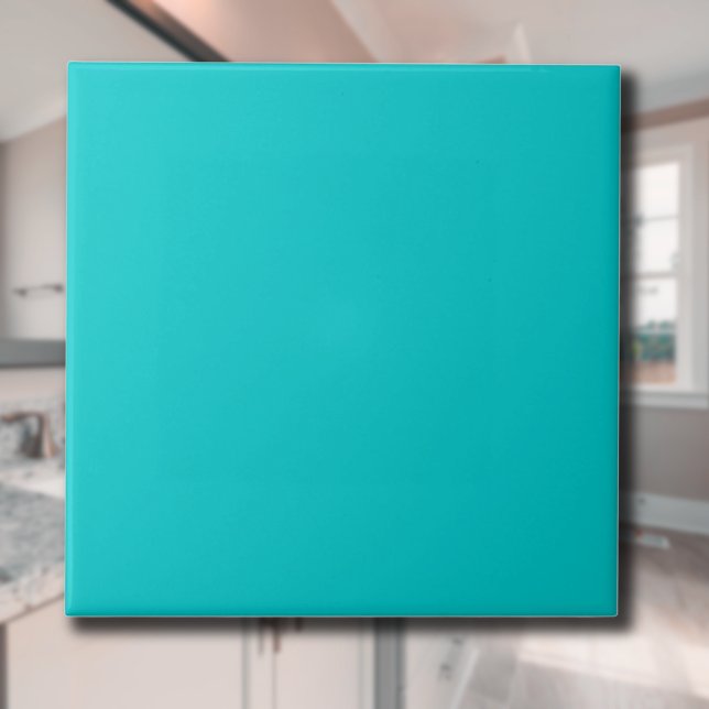 Turquoise Blue Solid Colour | Classic | Elegant Ceramic Tile (Creator Uploaded)