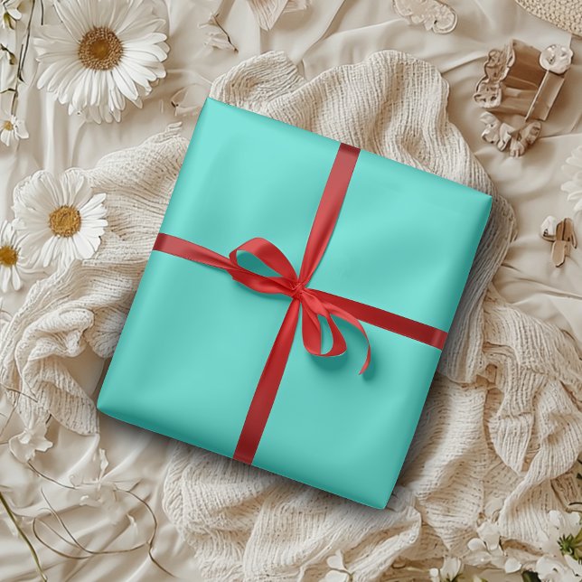 Turquoise Blue Solid Colour | Classic | Elegant Wrapping Paper (Creator Uploaded)