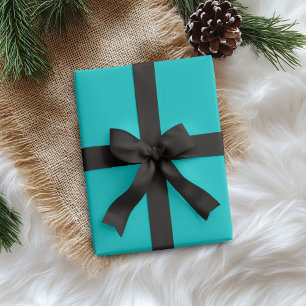 Turquoise Blue Solid Colour Classic Elegant Wrapping Paper