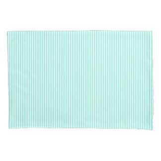 Turquoise Blue Stripes Coastal Pillowcase
