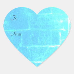 Turquoise Blue Textured Heart Sticker
