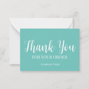 Turquoise Blue Thank You Note Card