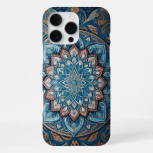 Turquoise Blue Turkish Mandala Pattern iPhone 16 Pro Max Case