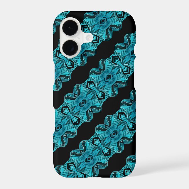 Turquoise Blue Unique Pattern/Stripes (Back)