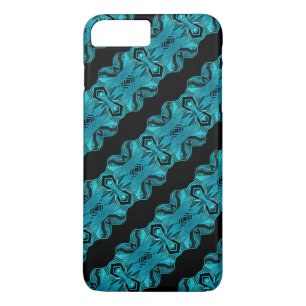 Turquoise Blue Unique Pattern/Stripes iPhone 8 Plus/7 Plus Case