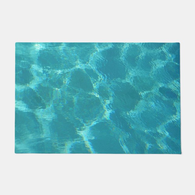 Turquoise Blue Water Door Mat (Front)