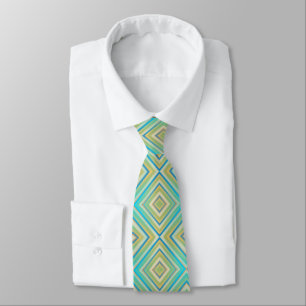 Turquoise Blues Alternative Diamond Pattern Tie