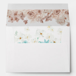 Turquoise & Blush Pink  Envelope