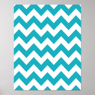 Turquoise Bold Chevron Poster