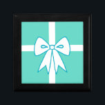 Turquoise Bow Jewellery Keepsake Box<br><div class="desc">The design is from original art.</div>