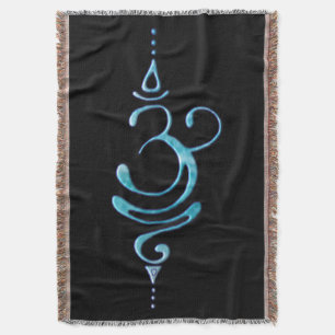 Turquoise Breathe  Throw Blanket