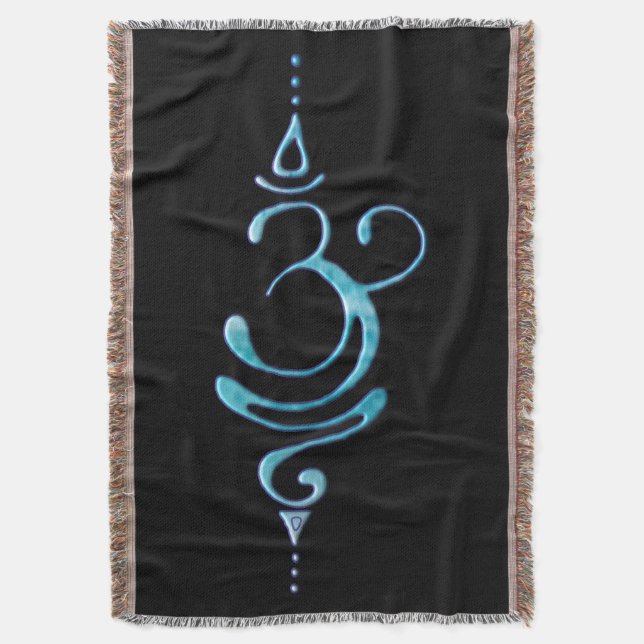 Turquoise Breathe  Throw Blanket (Front Vertical)