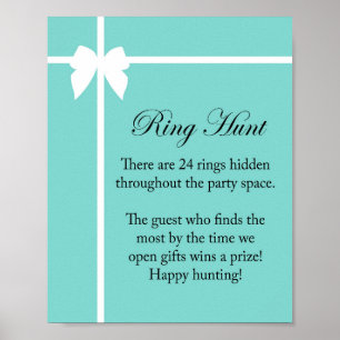 Turquoise Bridal Shower Game Sign Aqua