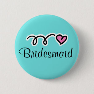 Turquoise bridesmaid buttons