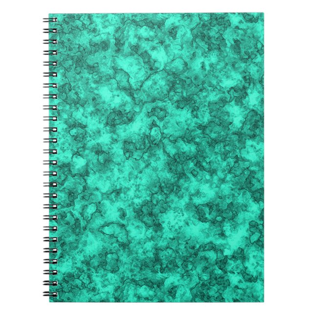 Turquoise bright marble pattern notebook (Front)