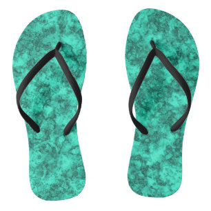 Turquoise bright marble pattern thongs