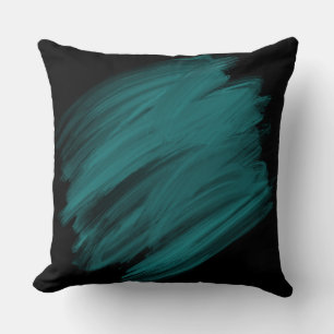 Turquoise Brush Strokes Cushion