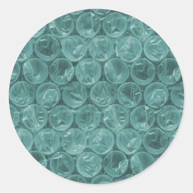 Turquoise bubble wrap pattern classic round sticker (Front)
