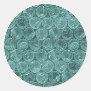 Turquoise bubble wrap pattern classic round sticker
