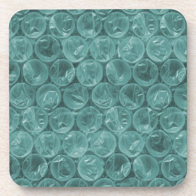 Turquoise bubble wrap pattern coaster (Front)