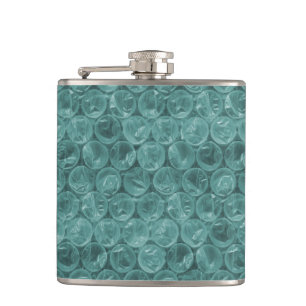 Turquoise bubble wrap pattern hip flask