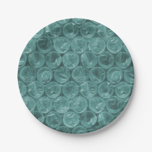 Turquoise bubble wrap pattern paper plate