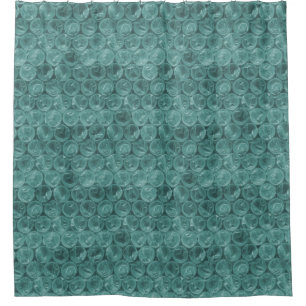 Turquoise bubble wrap pattern shower curtain