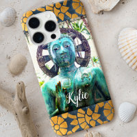 Turquoise Buddha Gold Blue Mosaic Tile Name Bold