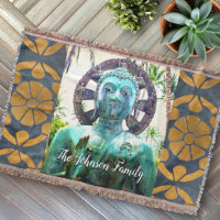 Turquoise Buddha Statue Photo Peace Quote Name