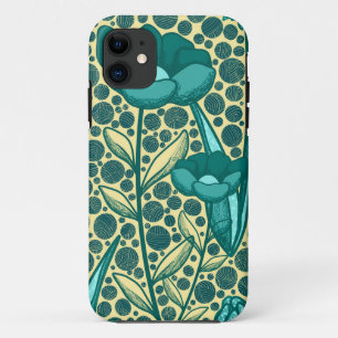 Turquoise bulbo flowers iPhone 11 case
