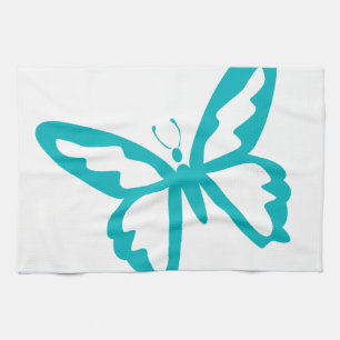 Turquoise Butterfly fly,caterpillar,pattern,insect Tea Towel