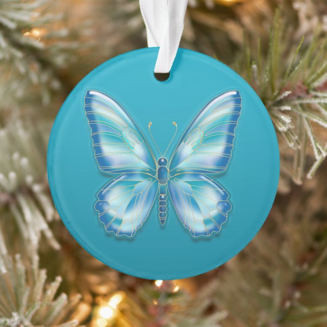 Turquoise butterfly ornament (Tree)