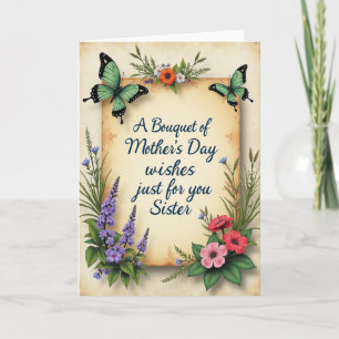 Turquoise Butterfly Sister Card