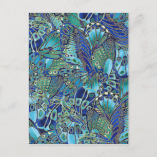 Turquoise butterfly wings postcard