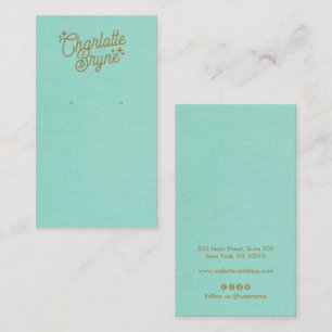 Turquoise Calligraphy Script Earring  Business  Business Card