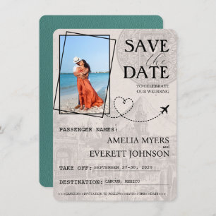 Turquoise Cancun Passport Save The Date