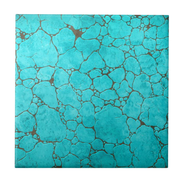 turquoise ceramic tile (Front)