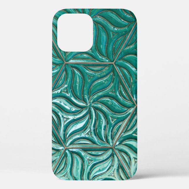 Turquoise ceramic tile wall textureabstract,archit Case-Mate iPhone case (Back)
