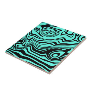 Turquoise Ceramic Tile Waves - Choose Colours