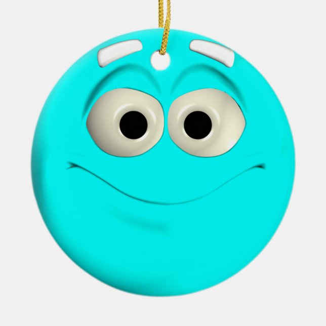 Turquoise Ceramic Tree Decoration (Front)